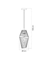 Lampadario a sospensione in metallo Nero/Oro 1Xe27 20X20X150Cm