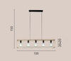 Lampadario a sospensione Nera/Oro 5Xe27 100X20X150Cm