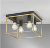 Plafoniera Nera/Oro 4Xe27 35X35X24Cm