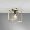 Plafoniera luce singola Nera/Oro 1Xe27 20X20X22,5Cm