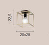 Plafoniera luce singola Nera/Oro 1Xe27 20X20X22,5Cm