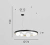 Lampadario a sospensione Nero/Oro 8Xg9 76X12X150Cm