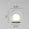 Lume da tavolo Nera/Oro 1Xg9 15X24X25Cm