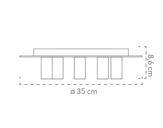 Plafoniera Nera 5Xe27 35X35X86Cm