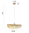 Lampadario a sospensione a vela singola Oro 1Xe27 50X30X150Cm