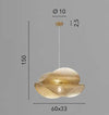Lampadario a sospensione a doppia vela Bianca 1Xe27 60X33X150Cm