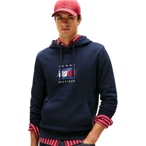 Tommy hilfiger felpa blu con cappuccio MW0MW41332DW5