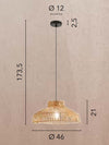 Lampada a Sospensione , 46 cm Trasparente 1Xe27 46X21X173,5Cm