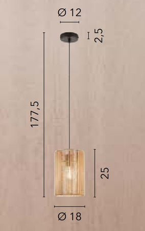 Lampada a Sospensione , 18 cm Trasparente 1Xe27 18X25X177,5Cm