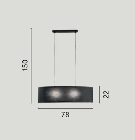 Lampadario a Sospensione in metallo con diffusore in tessuto Bianca 2Xe27 78X78X150Cm