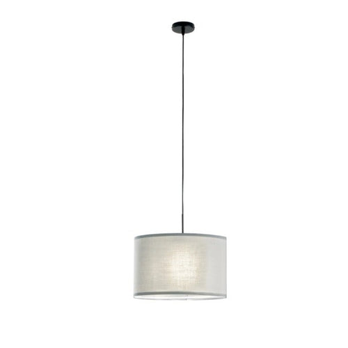 Lampadario a Sospensione in metallo con diffusore in tessuto Grigia 1Xe27 53X53X150Cm