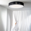 Plafoniera in metallo e tessuto Nera 7Xe27 76X76X15Cm