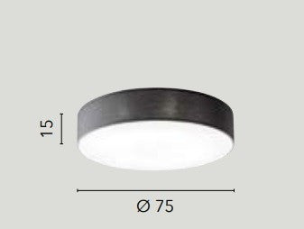 Plafoniera in metallo e tessuto Grigia 7Xe27 76X76X15Cm