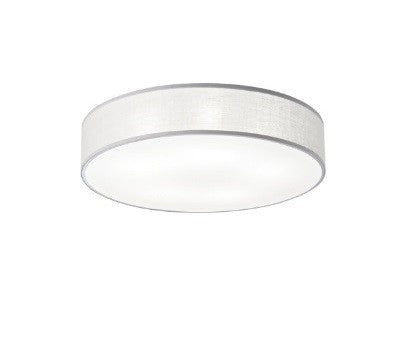 Plafoniera in metallo e tessuto Grigia 10Xe27 98X98X17Cm