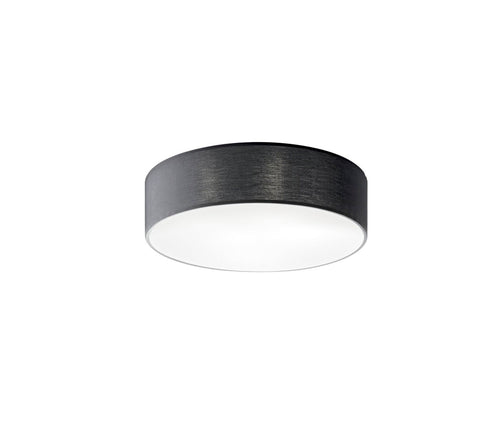 Plafoniera in metallo e tessuto Nera 4Xe27 57X57X15Cm