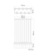 Lampadario a sospensione lineare diffusori Oro/Ambra 9Xe27 90X30X150Cm