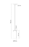 Lampadario a sospensione Oro/Ambra 1Xe27 10X150Cm