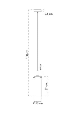 Lampadario a sospensione Oro/Ambra 1Xe27 10X150Cm