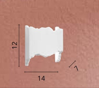 Applique in gesso verniciabile effetto rotto 14X12X7 cm