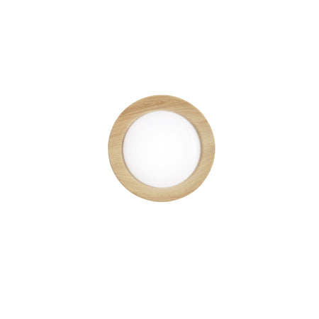 Plafoniera metallo Bianco con interno dall'Effetto Legno 40X8,5CM