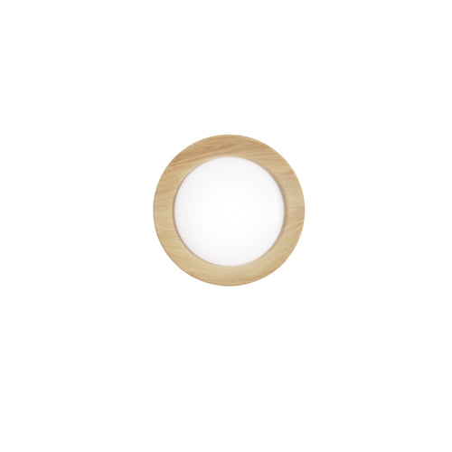 Plafoniera metallo Bianco con interno dall'Effetto Legno 40X8,5CM
