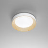 Plafoniera metallo Bianco con interno dall'Effetto Legno 40X8,5CM