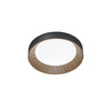 Plafoniera metallo Nero con interno dall'Effetto Legno 40X8,5CM