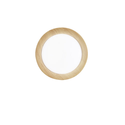 Plafoniera metallo Bianco con interno dall'Effetto Legno 50X8,5CM