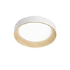 Plafoniera metallo Bianco con interno dall'Effetto Legno 50X8,5CM