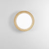 Plafoniera metallo Bianco con interno dall'Effetto Legno 50X8,5CM