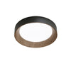 Plafoniera metallo Nero con interno dall'Effetto Legno 50X8,5CM