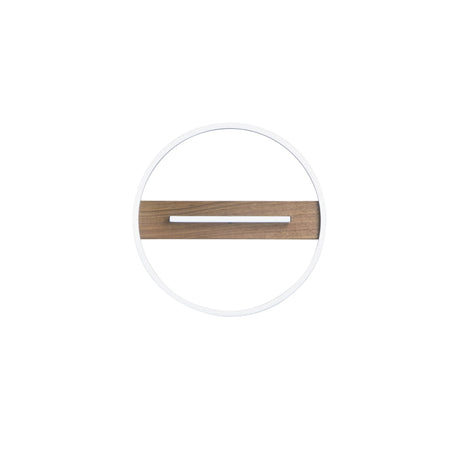 Plafoniera struttura in metallo e base Effetto Legno 40,5X5 CM