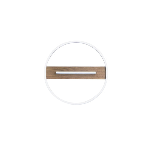 Plafoniera struttura in metallo e base Effetto Legno 40,5X5 CM
