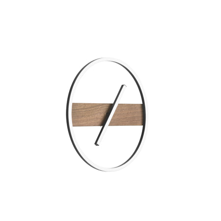 Plafoniera struttura in metallo e base Effetto Legno 40,5X5 CM