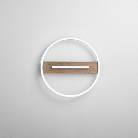 Plafoniera struttura in metallo e base Effetto Legno 40,5X5 CM