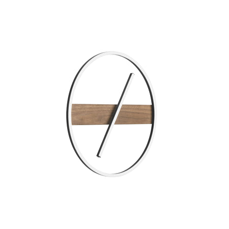 Plafoniera struttura in metallo e base Effetto Legno 50X5 CM