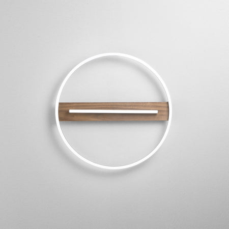 Plafoniera struttura in metallo e base Effetto Legno 50X5 CM
