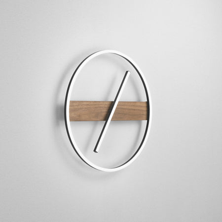 Plafoniera struttura in metallo e base Effetto Legno 50X5 CM