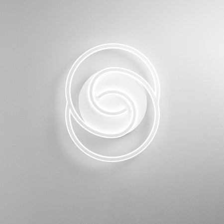 Plafoniera Ovale, struttura in metallo e diffusore in silicone Bianco 60X48X6 CM