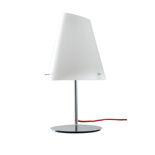 Lampada da tavolo in metallo cromato e cavo rosso 65X31 CM