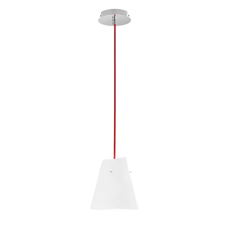 Lampadario a sospensione con cavo in tessuto rosso 1XE27 120X18X27CM