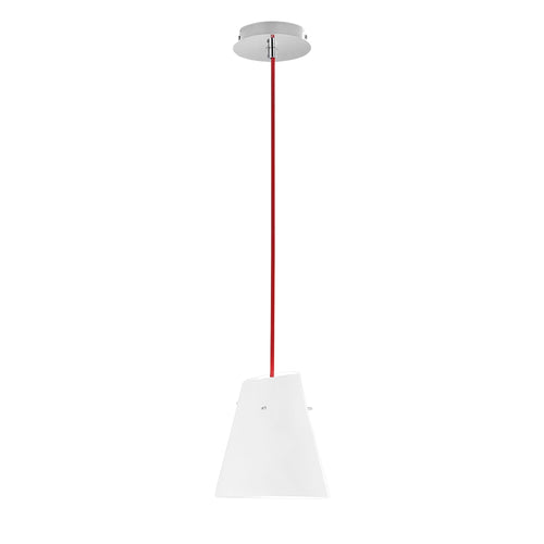 Lampadario a sospensione con cavo in tessuto rosso 1XE27 120X18X27CM