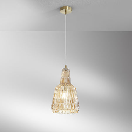 Lampadario in vetro cristallo sfaccettato AMBRA 150X23X10CM