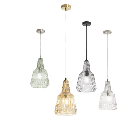 Lampadario in vetro cristallo sfaccettato GRIGIO 150X23X10CM