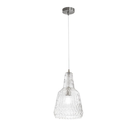 Lampadario in vetro cristallo sfaccettato TRASPARENTE 150X23X10CM