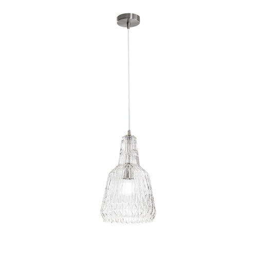 Lampadario in vetro cristallo sfaccettato TRASPARENTE 150X23X10CM