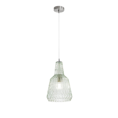 Lampadario in vetro cristallo sfaccettato VERDE 150X23X10CM