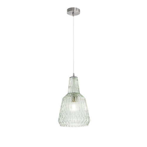 Lampadario in vetro cristallo sfaccettato VERDE 150X23X10CM