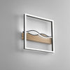 Plafoniera in metallo e base Effetto Legno Nero cct 40X40X6,3 CM