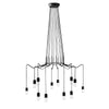 Lampadario a sospensione acrilico e metallo nero 150X86,5CM